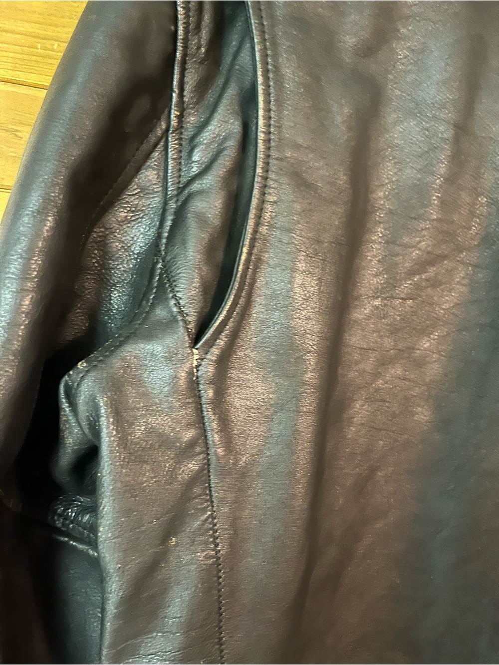 Buck Mason Black Leather Biker Jacket with Belt - Picture 4 of 8
